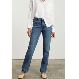 Everlane Everybody Jean High Rise Size E8 Loose Fit Medium Wash, Organic Cotton